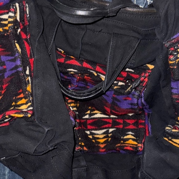 Jumbo family XL duffle tote bag wool Aztec purple red black orange boho travel - Picture 2 of 5